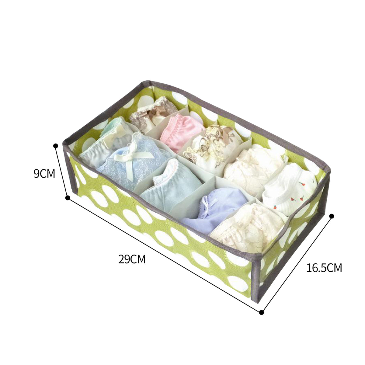 2Pcs 10 Grids Underwear Sock Panties Drawer Storage Bag Organizer Wardrobe Box