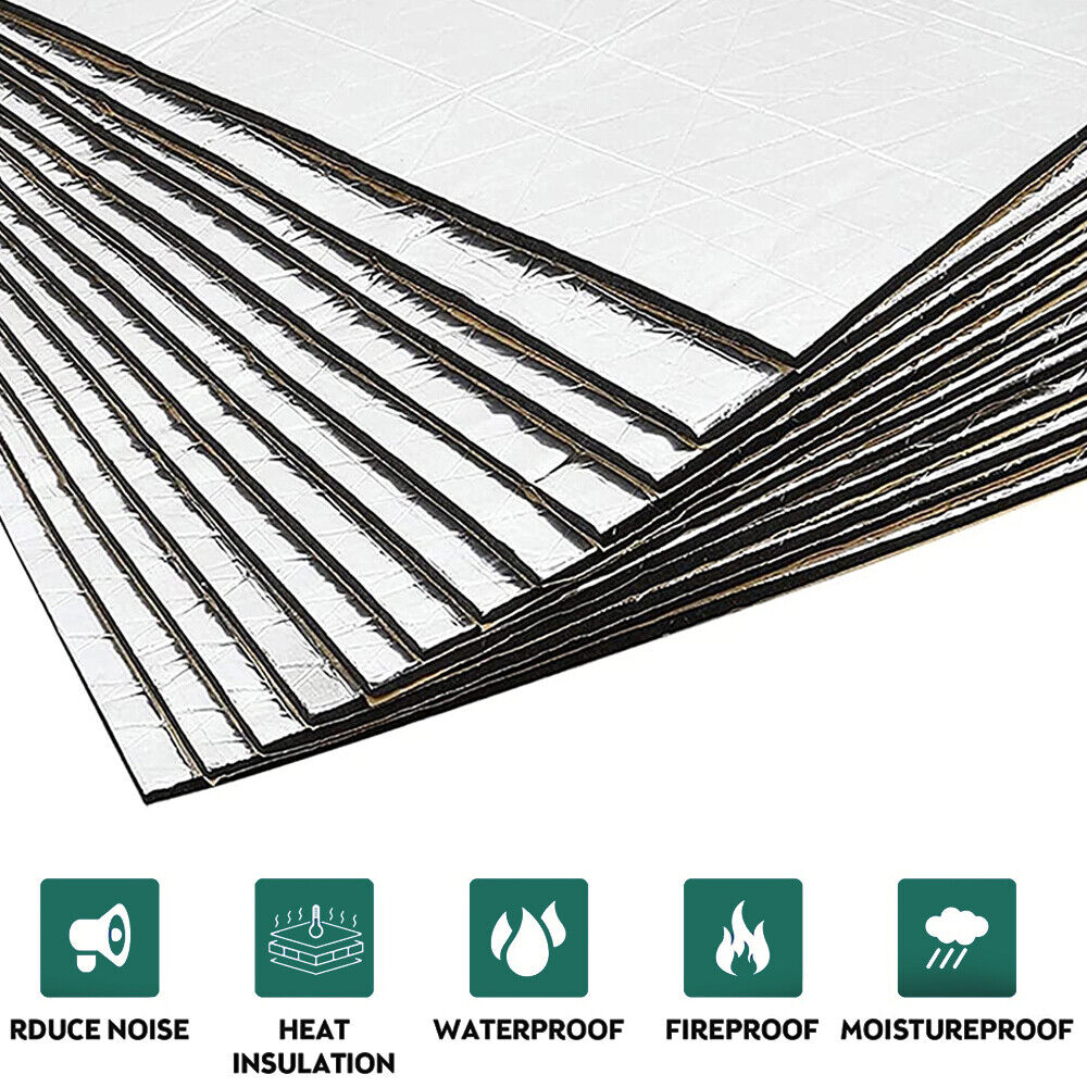 10mm Sound Deadener Insulation Heat Proof Noise Proofing Foam Car Auto Shield AU