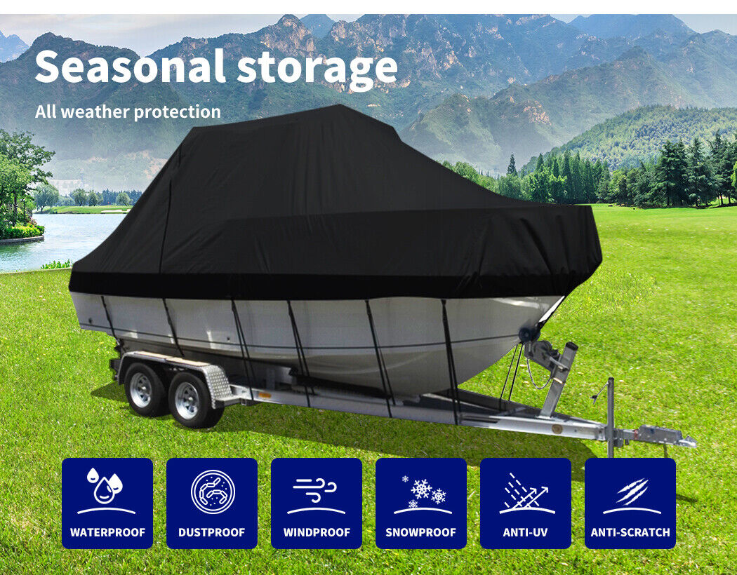Heavy-Duty Marine Grade 17ft-19ft / 5.2m-5.8m Trailerable Jumbo Boat Cover 420D