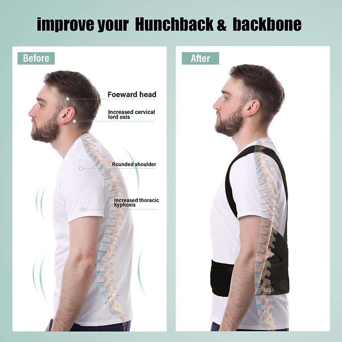 Posture Corrector Lumbar Brace Pain Relief Full Back Support Shoulder Brace Belt