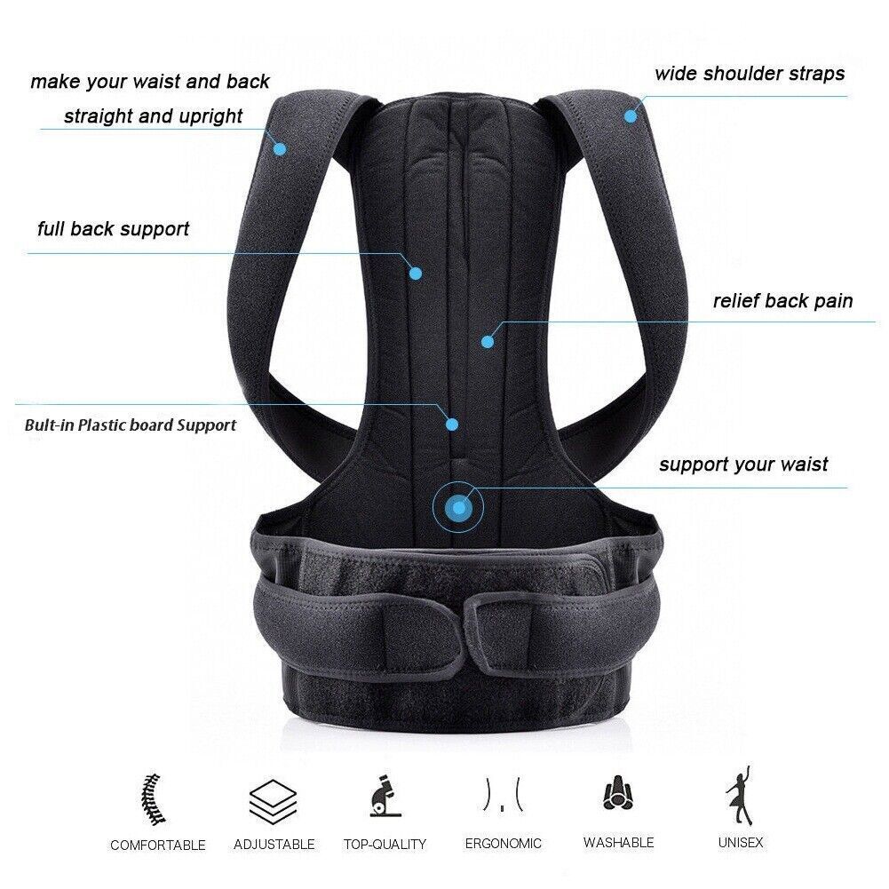 Posture Corrector Lumbar Brace Pain Relief Full Back Support Shoulder Brace Belt