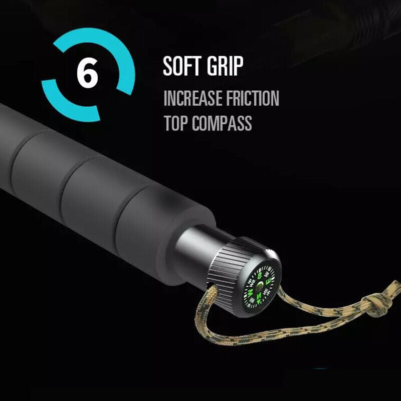 Multifunctional Hiking Trekking Poles Lightweight Collapsible Walking Stick AU