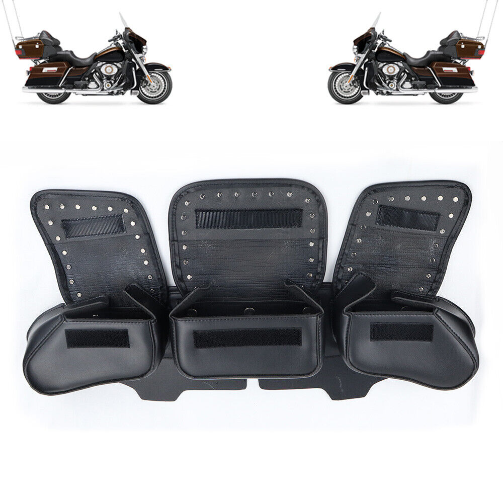 3 Pocket Windshield Bag Waterproof Fit For Harley Electra Glide FLHTC 96-13