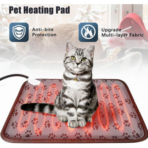 Waterproof Electric Pet Heat Pad Heated Heating Mat Blanket Dog Cat Bed 45X45CM