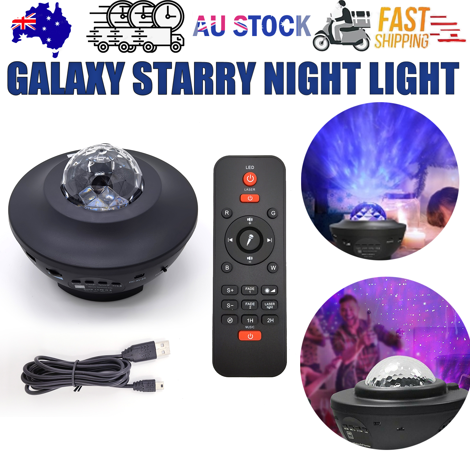 Galaxy Starry Night Light Projector Ocean Star Sky Party Baby Kids Room LED Lamp