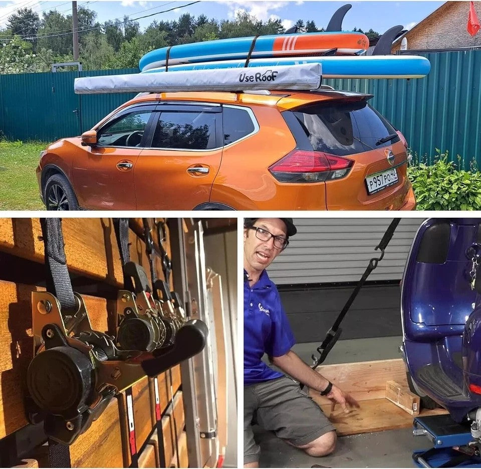 Quick Release Automatic Heavy Duty Retractable Ratchet Tie Down Strap black 50mm*4.5m