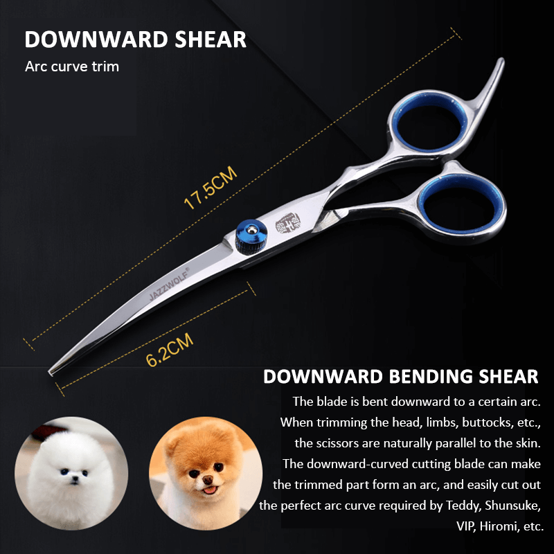 Professional Pet Grooming Scissors Set Dog Shear Hair Cutting Curved Tool Kit