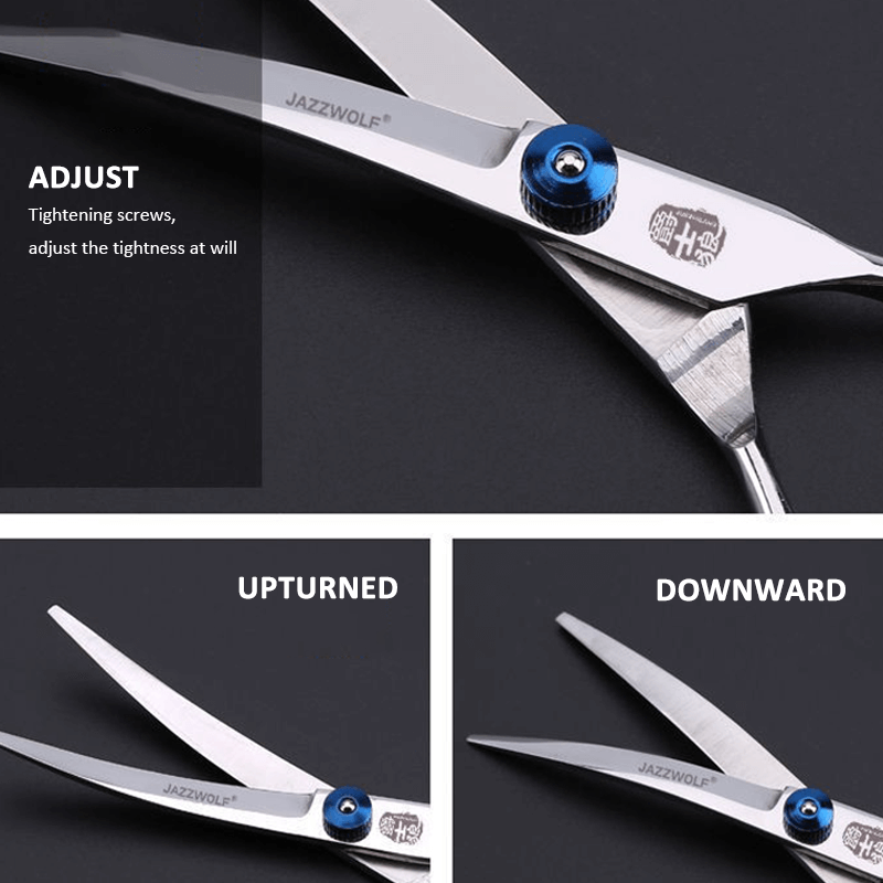 Professional Pet Grooming Scissors Set Dog Shear Hair Cutting Curved Tool Kit