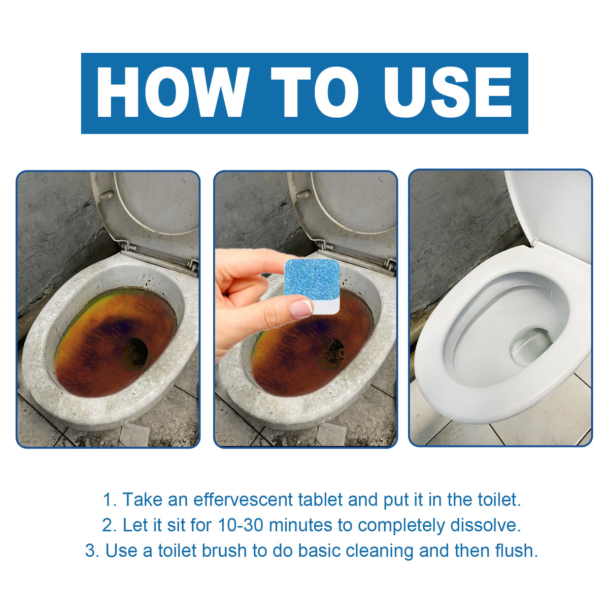 Toilet Bowl Cleaning Tablets Multi-Effect Decontamination, Descaling, Urine Stains, Toilet Cleaner, Deodorizing, Odorless, And Fragrant