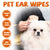 Yegbong Pet Ear Wipes, Pet Ear Cleaning Deodorizing Removing Mite And Earwax Cleaning Wipes