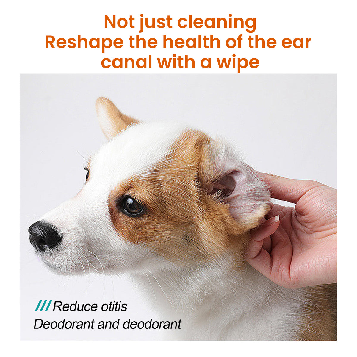 Yegbong Pet Ear Wipes, Pet Ear Cleaning Deodorizing Removing Mite And Earwax Cleaning Wipes