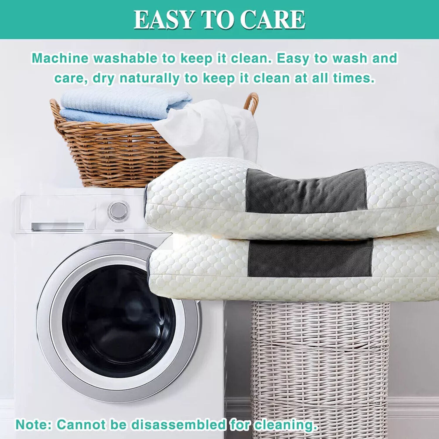 2 pcs Pain Relief Ergonomic Pillow Adjustable Contour Orthopedic Cervical Bed Pillow