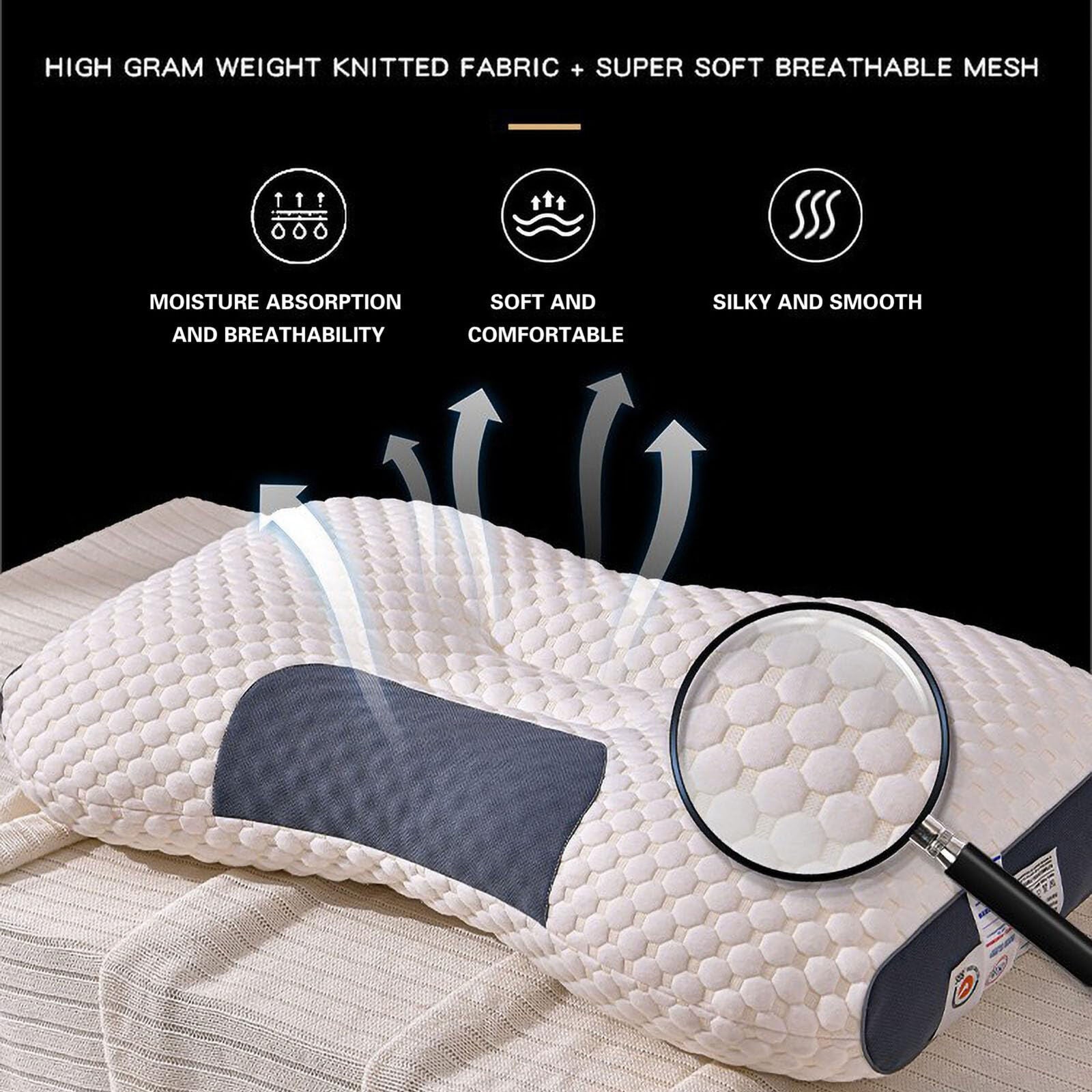 2 pcs Pain Relief Ergonomic Pillow Adjustable Contour Orthopedic Cervical Bed Pillow