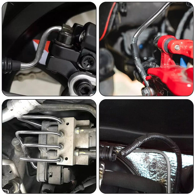 2 Packs 3/16 inch Brake Line Kit 25Ft Tube Rolls Zinc Steel with 32 Fittings NEW