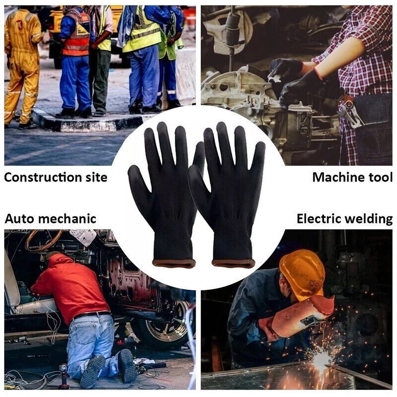 24PCS Antistatic Nylon Gloves Work Safety Working Mechanic Gloves Garden Builder
