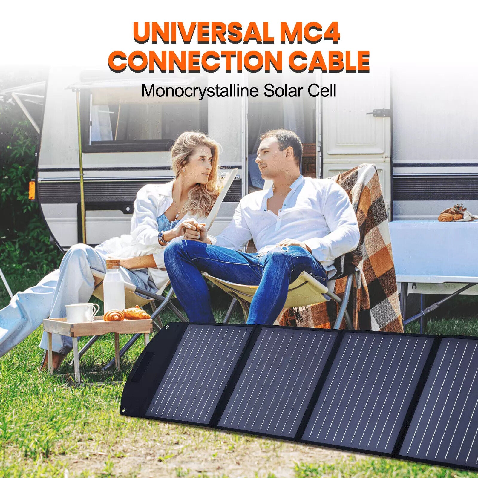 160W 160Watt Folding Solar Panel Blanket Mat Flexible Mono Power Camping RV USB 12V