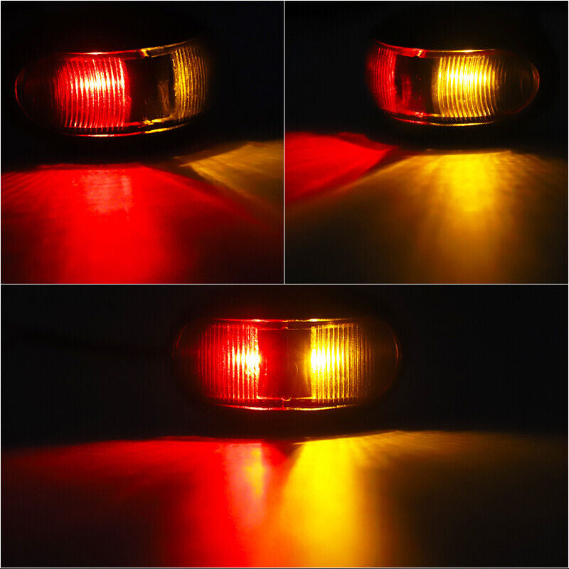 10X LED Clearance Lights Amber Red Side Marker Lamp Truck Trailer Caravan 12-24V
