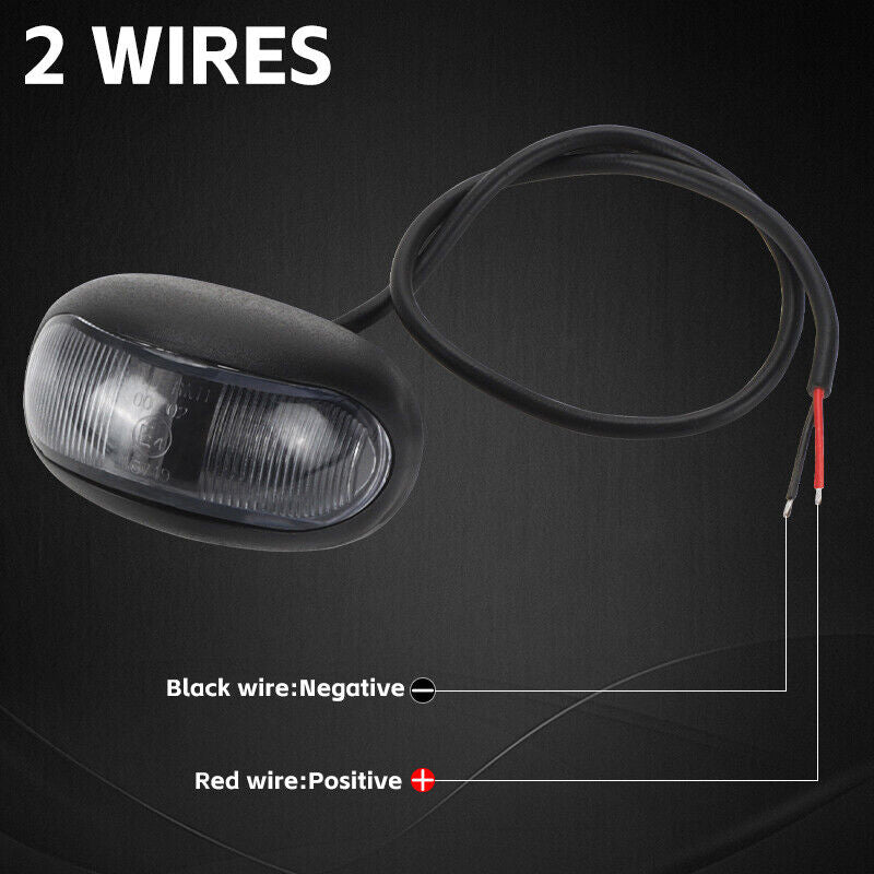 10X LED Clearance Lights Amber Red Side Marker Lamp Truck Trailer Caravan 12-24V