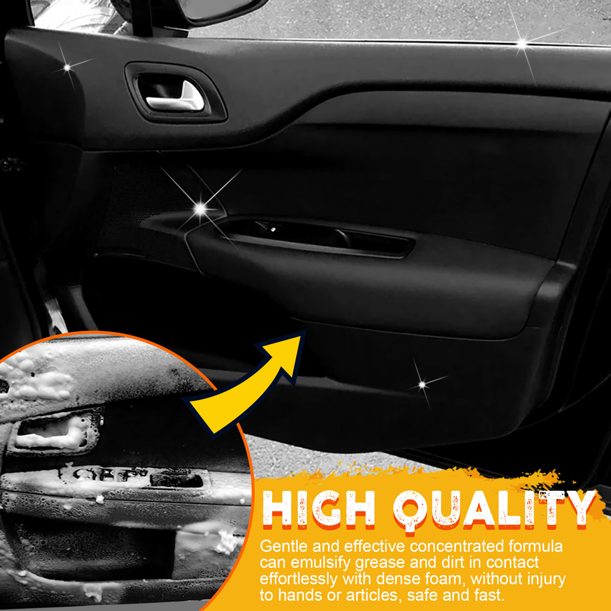 Foam Cleaner, Leather Seat Supplies Decontamination Multi-Functional Interior Cleaner