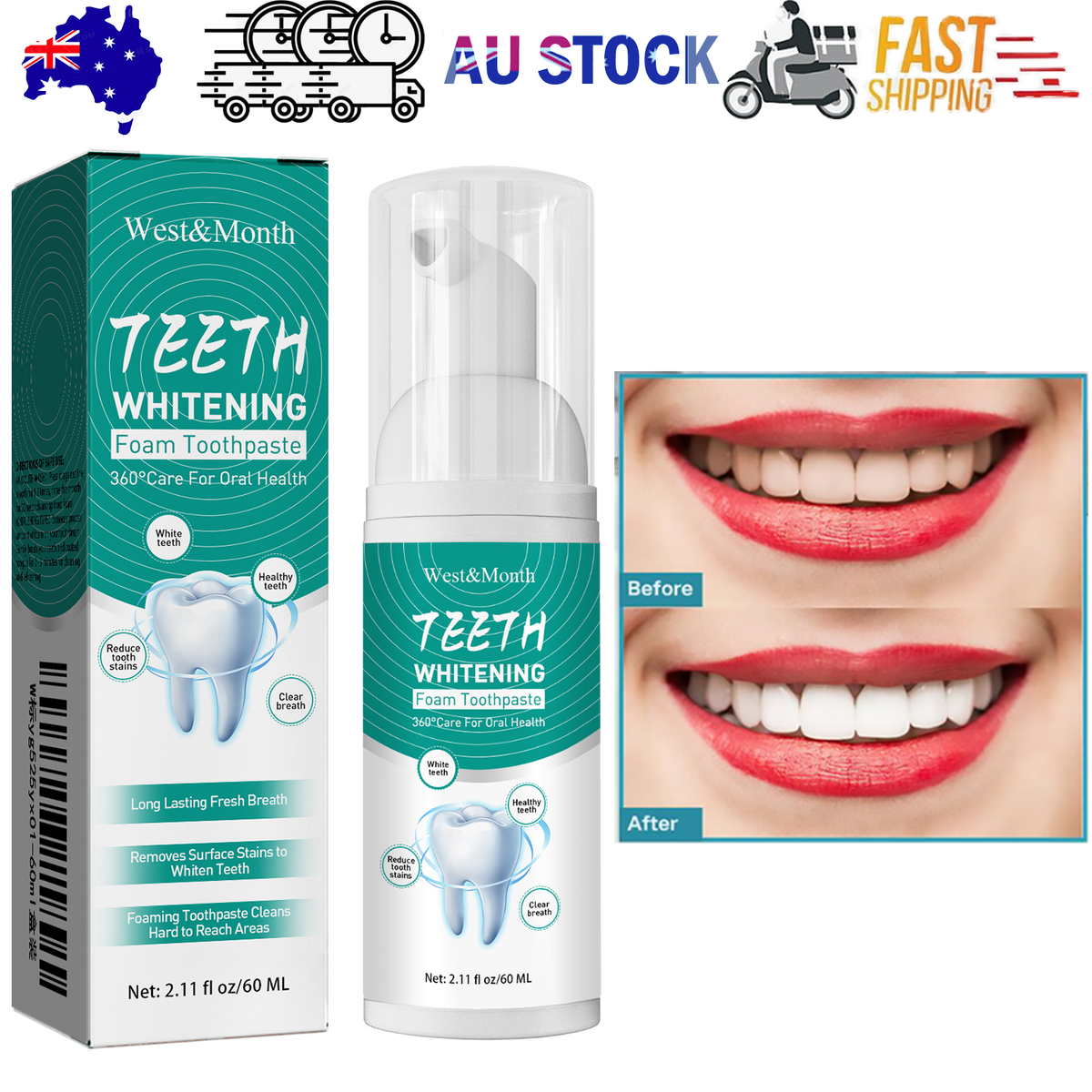 Foam Toothpaste Breath Freshening Whitening Toothpaste Tooth Anti-Moth Mouth Cleaning Tooth Stains And Gum Care