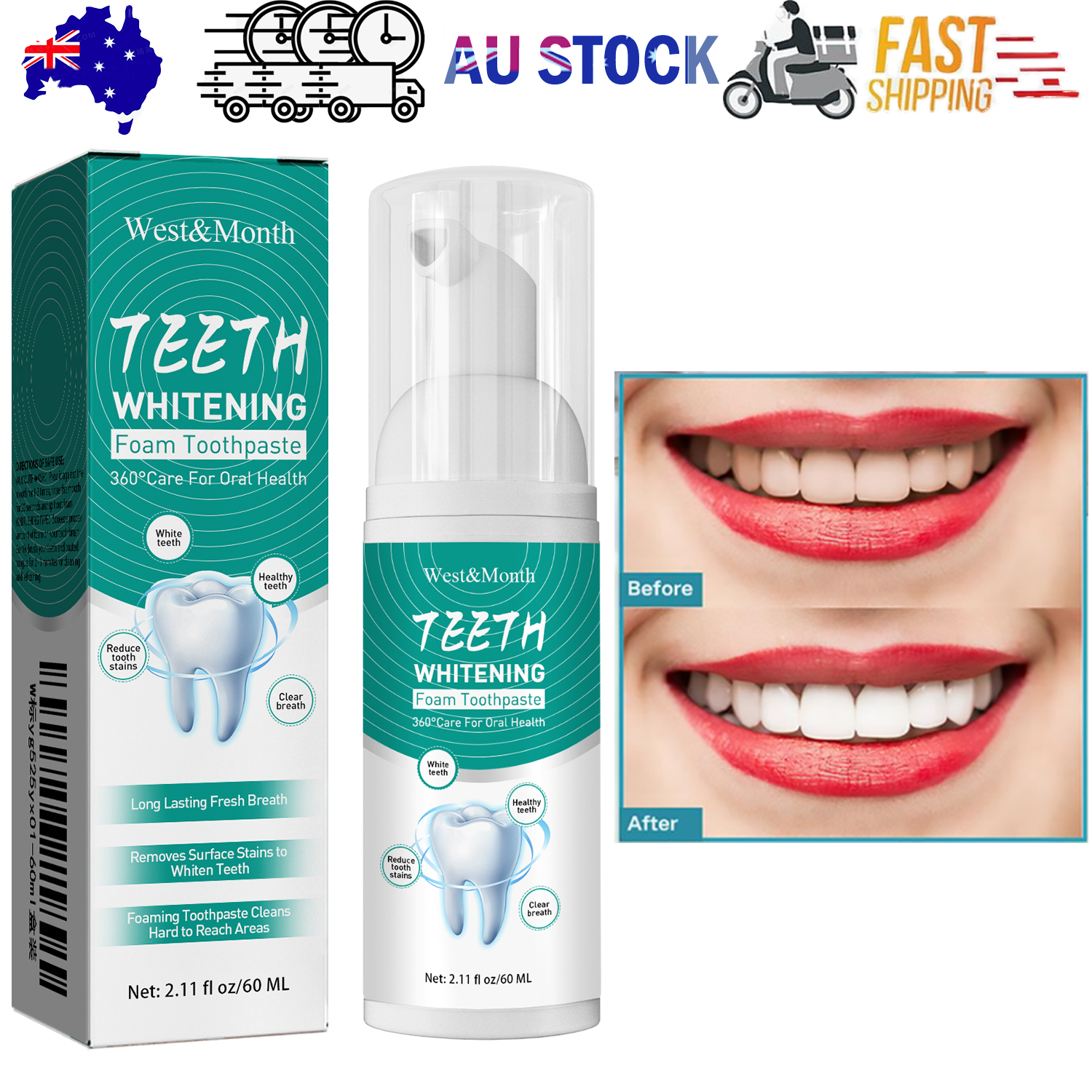Foam Toothpaste Breath Freshening Whitening Toothpaste Tooth Anti-Moth Mouth Cleaning Tooth Stains And Gum Care