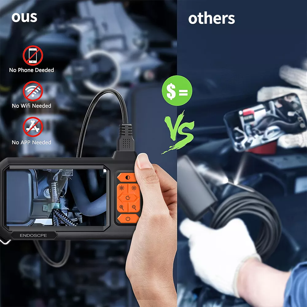 4.3" Screen Industrial Endoscope 8mm Borescope Inspection 1080P HD Camera 5M