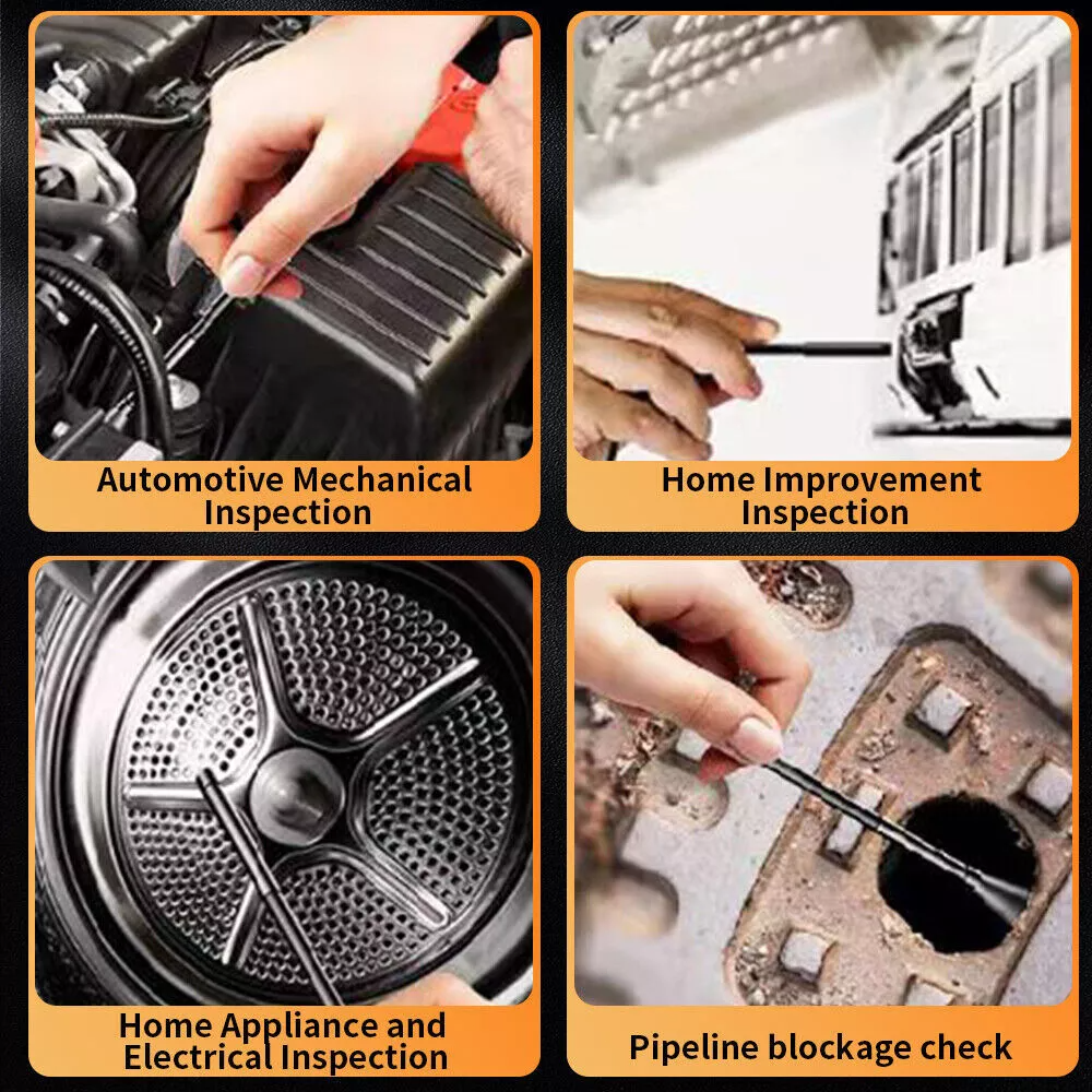 4.3" Screen Industrial Endoscope 8mm Borescope Inspection 1080P HD Camera 5M