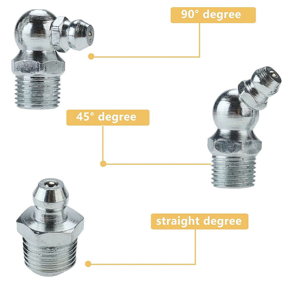 Grease Gun Coupler High Pressure Quick Release Lock Nozzles w/Hose For 1/8"NPT
