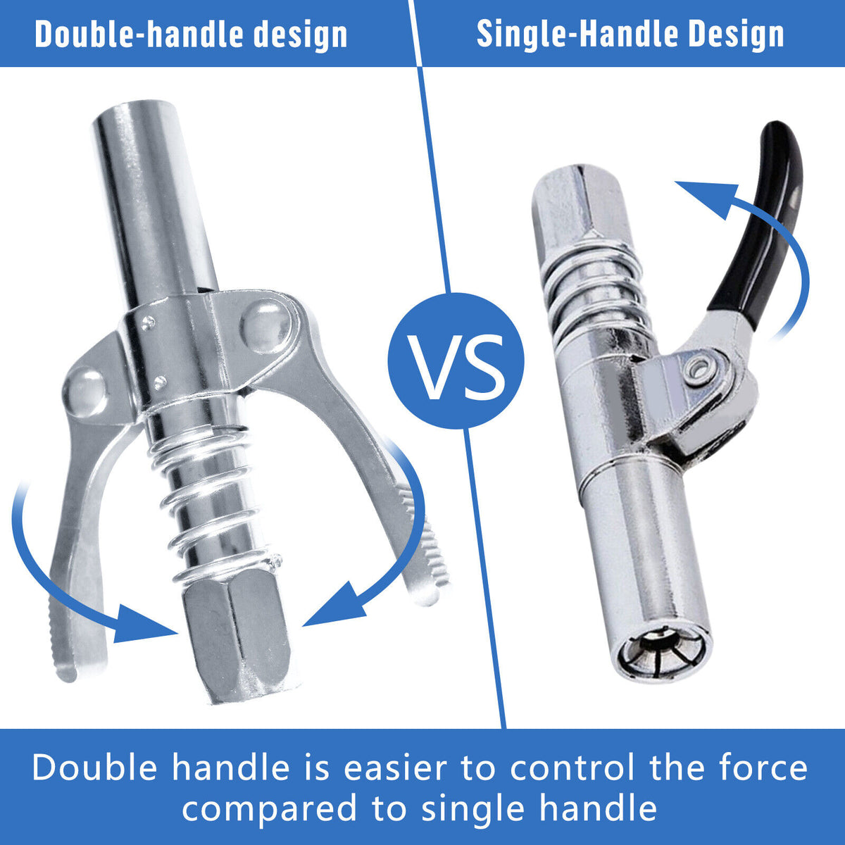 Grease Gun Coupler High Pressure Quick Release Lock Nozzles w/Hose For 1/8"NPT