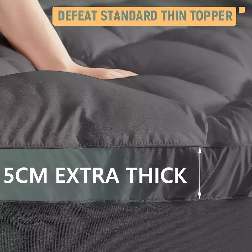 5CM Bedding Luxury Pillowtop Mattress Topper Mat Pad Antibacterial and dust mite-resistant Single:92*188