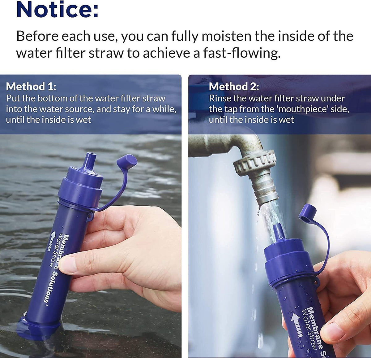 Personal Water Filter Straw 5000L Outdoor Survival Water Purification Straw0.1Î¼m
