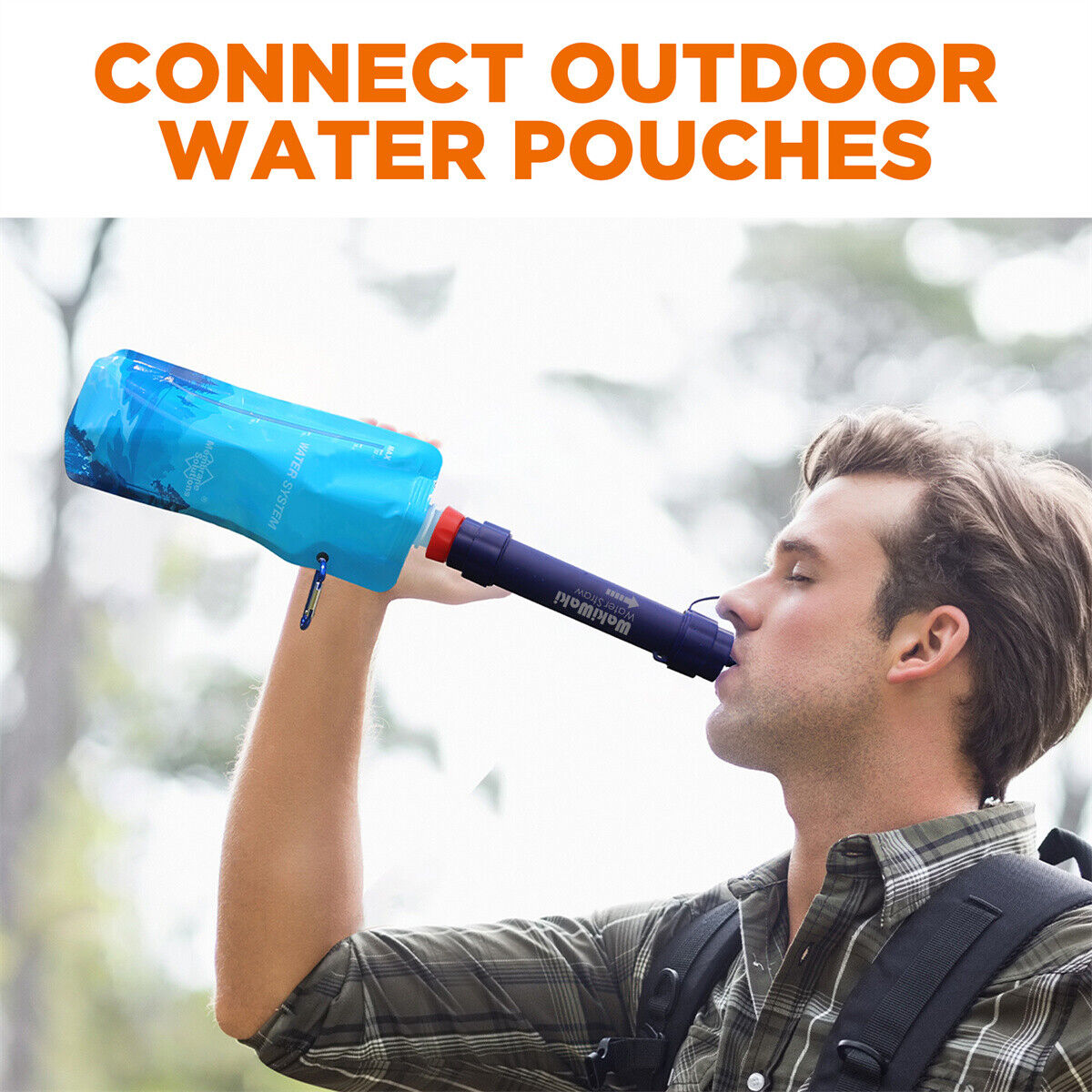 Personal Water Filter Straw 5000L Outdoor Survival Water Purification Straw0.1Î¼m