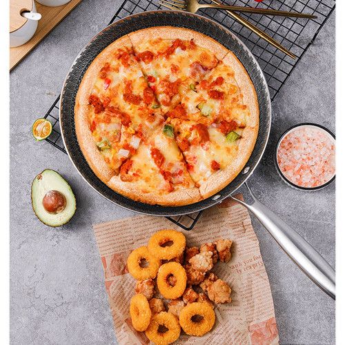 28cm Stainless Steel Crepe Pan Non-Stick Pan Honeycomb Coating Frying Pan Pizza6299