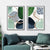 Wall Art 70cmx100cm Abstract Green and Navy 2 Sets Black Frame Canvas