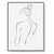 Wall Art 40cmx60cm Woman Back Line Art Black Frame Canvas