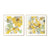 Wall Art 40cmx40cm Yellow Flowers American Style 2 Sets Gold Frame Canvas