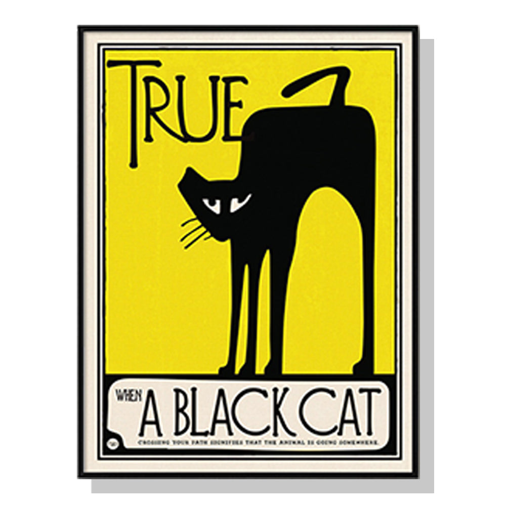 Wall Art 100cmx150cm Black Cat Black Frame Canvas