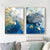 Wall Art 40cmx60cm  Marbled Blue And Gold 2 Sets Gold Frame Canvas