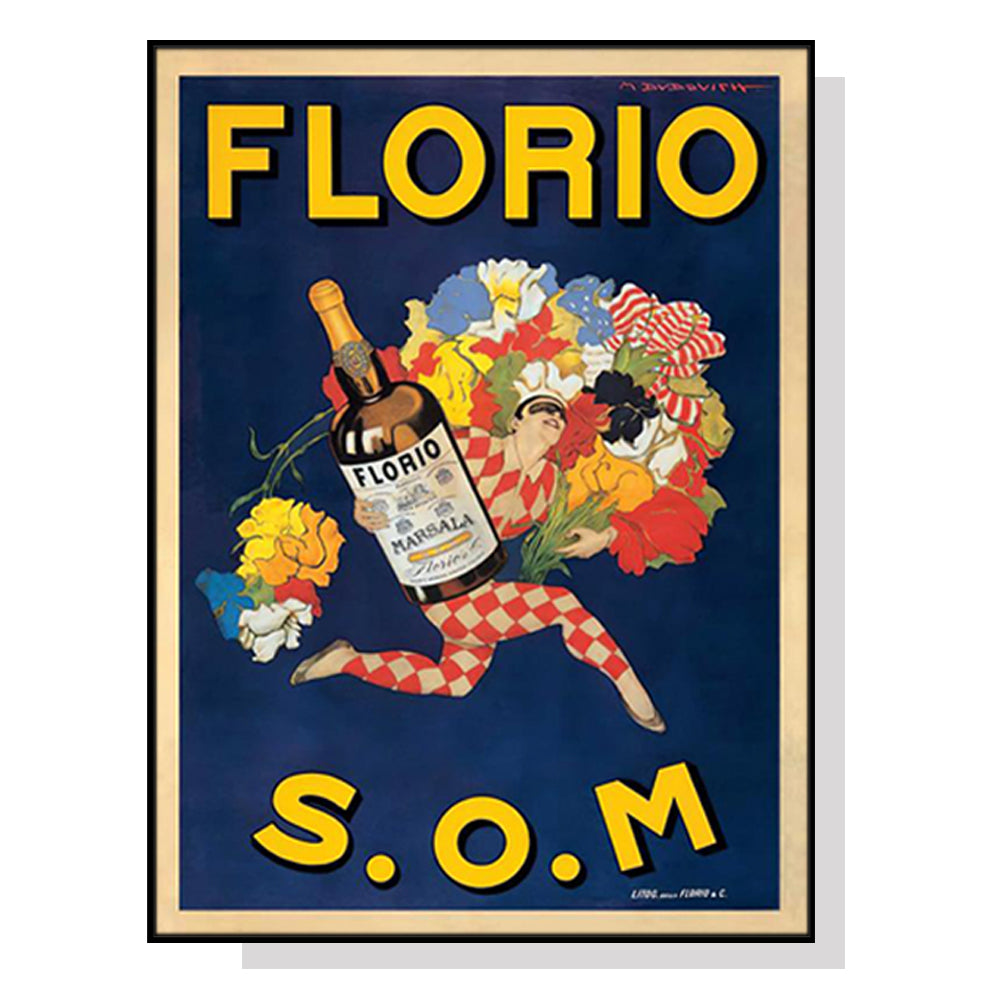 Wall Art 40cmx60cm Florio S.O.M Black Frame Canvas