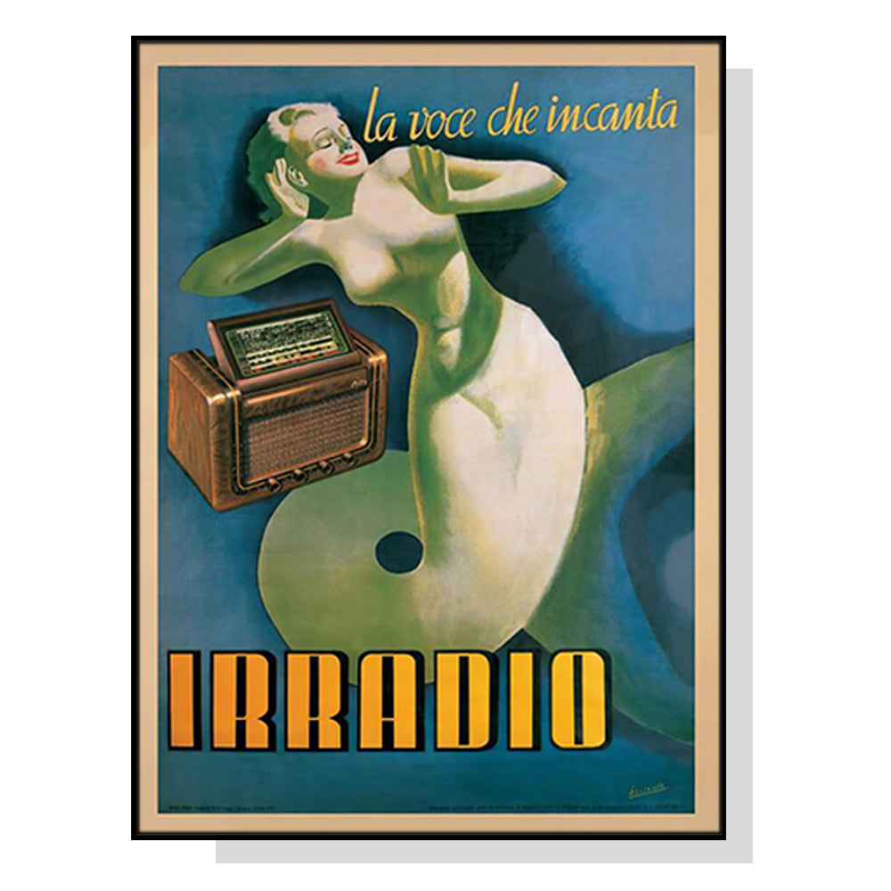 Wall Art 100cmx150cm Irradio Cinzano Black Frame Canvas