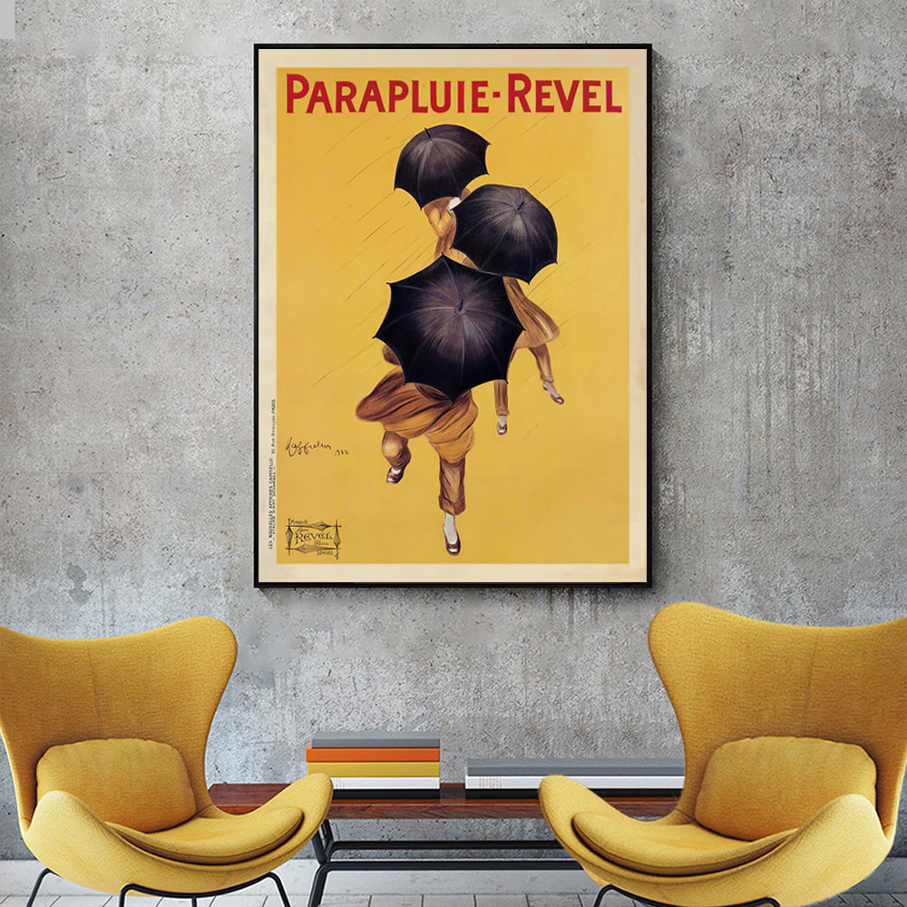 Wall Art 100cmx150cm Parapluie Revel Black Frame Canvas