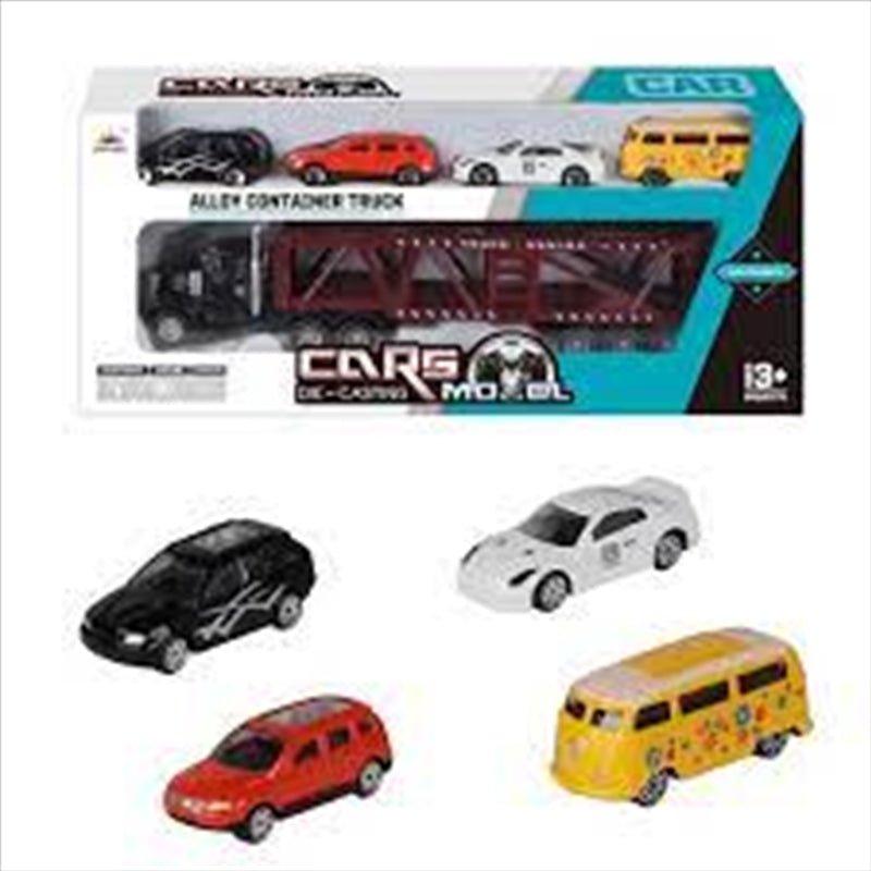 Car Carrier With 4 Diecast Cars (SENT AT RANDOM)