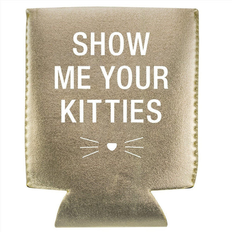 Stubby Holder - Show Me Your Kitties (Gold)