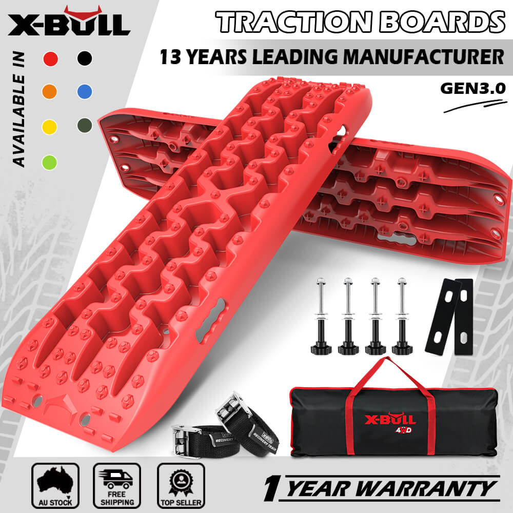 X-BULL Recovery Boards Tracks 10T 2PCS Snow Mud Sand 4WD With Carry Bag Mounting Pins