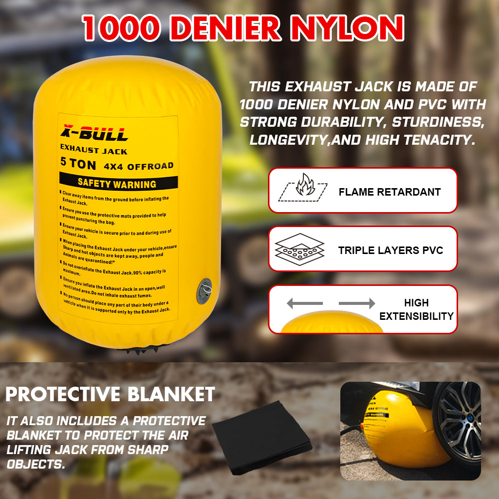 X-BULL Exhaust Jack Recovery Jack Air Bag Multi Layer Truck Rescue Kit 4x4 4WD 10 Units