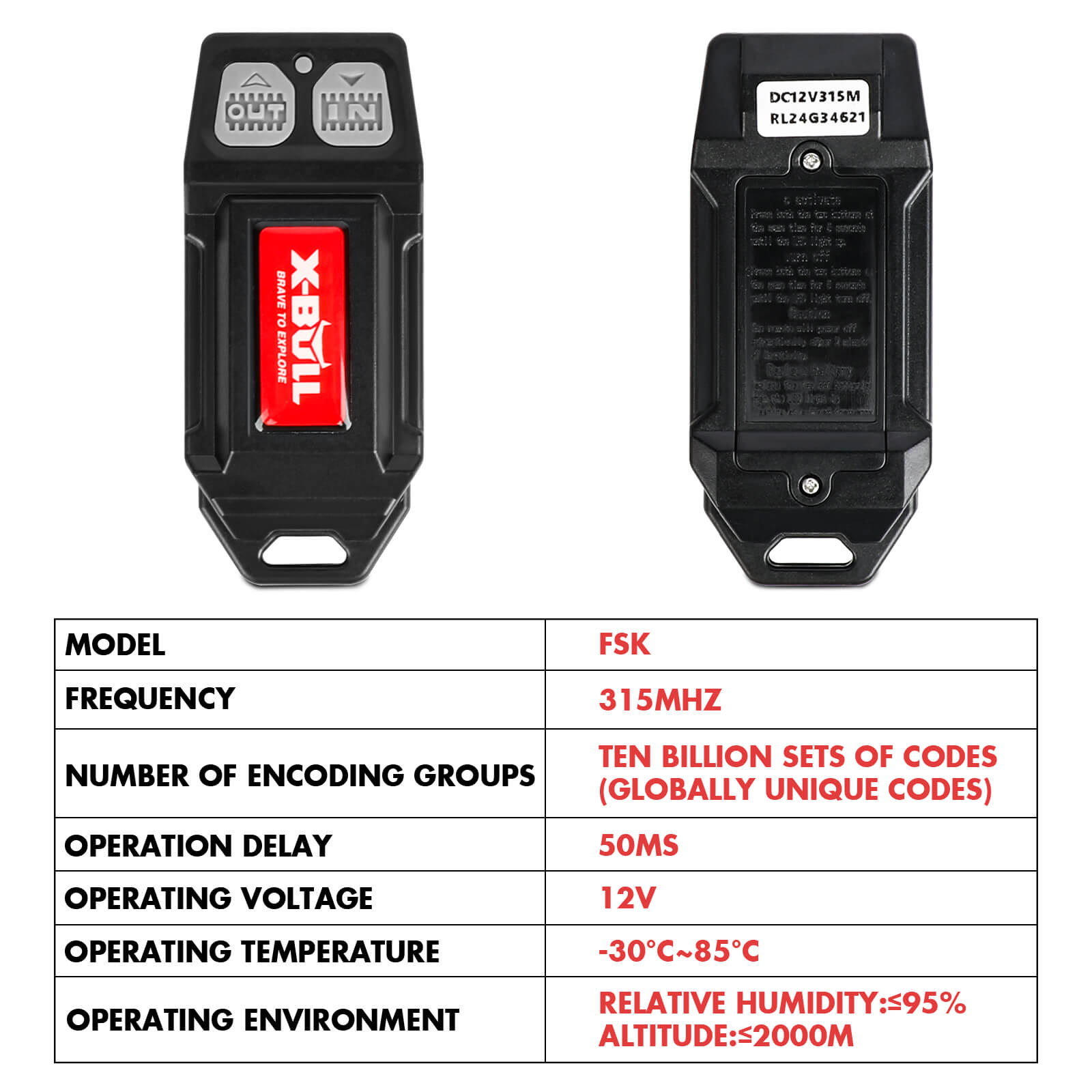 X-BULL 12V Winch Remote Control Twin Handset Easy to Install Upgrade Remotes