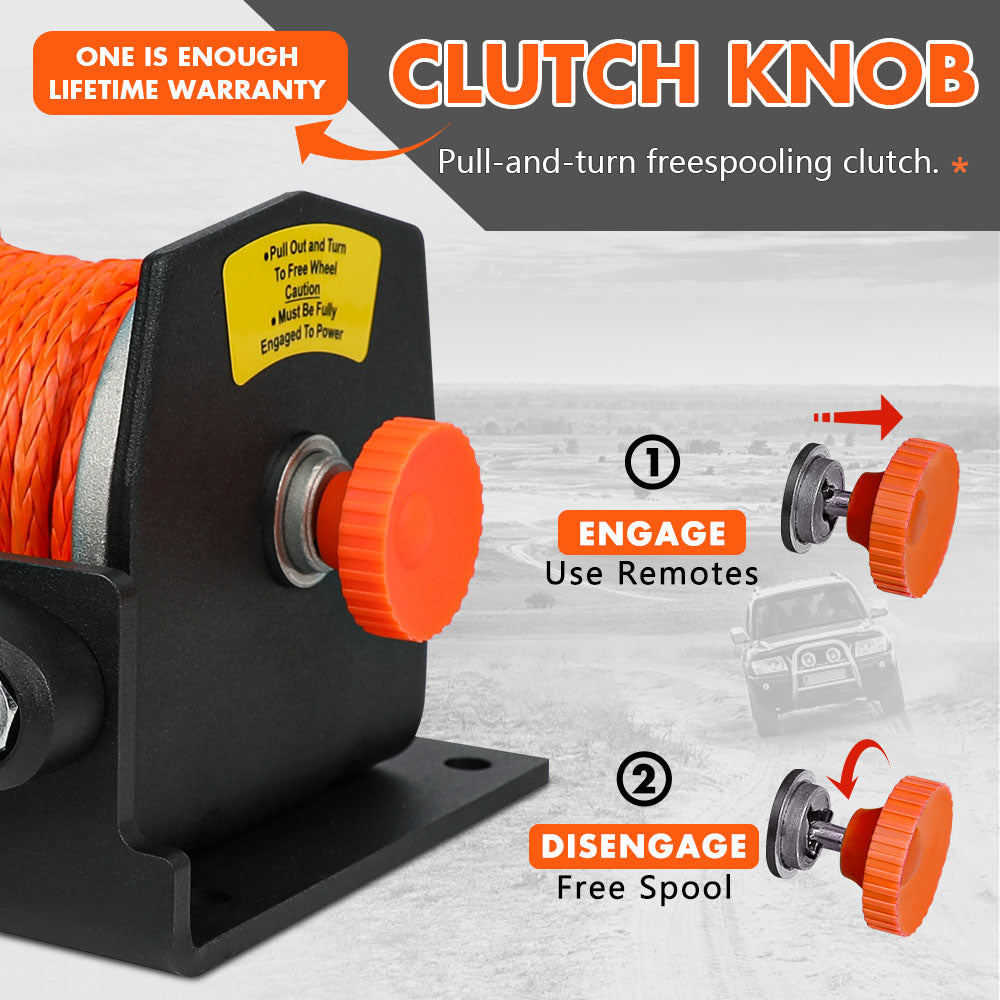 ZESUPER 12V Electric Winch 2500lbs Synthetic Rope Wireless Remote ATV UTV BOAT