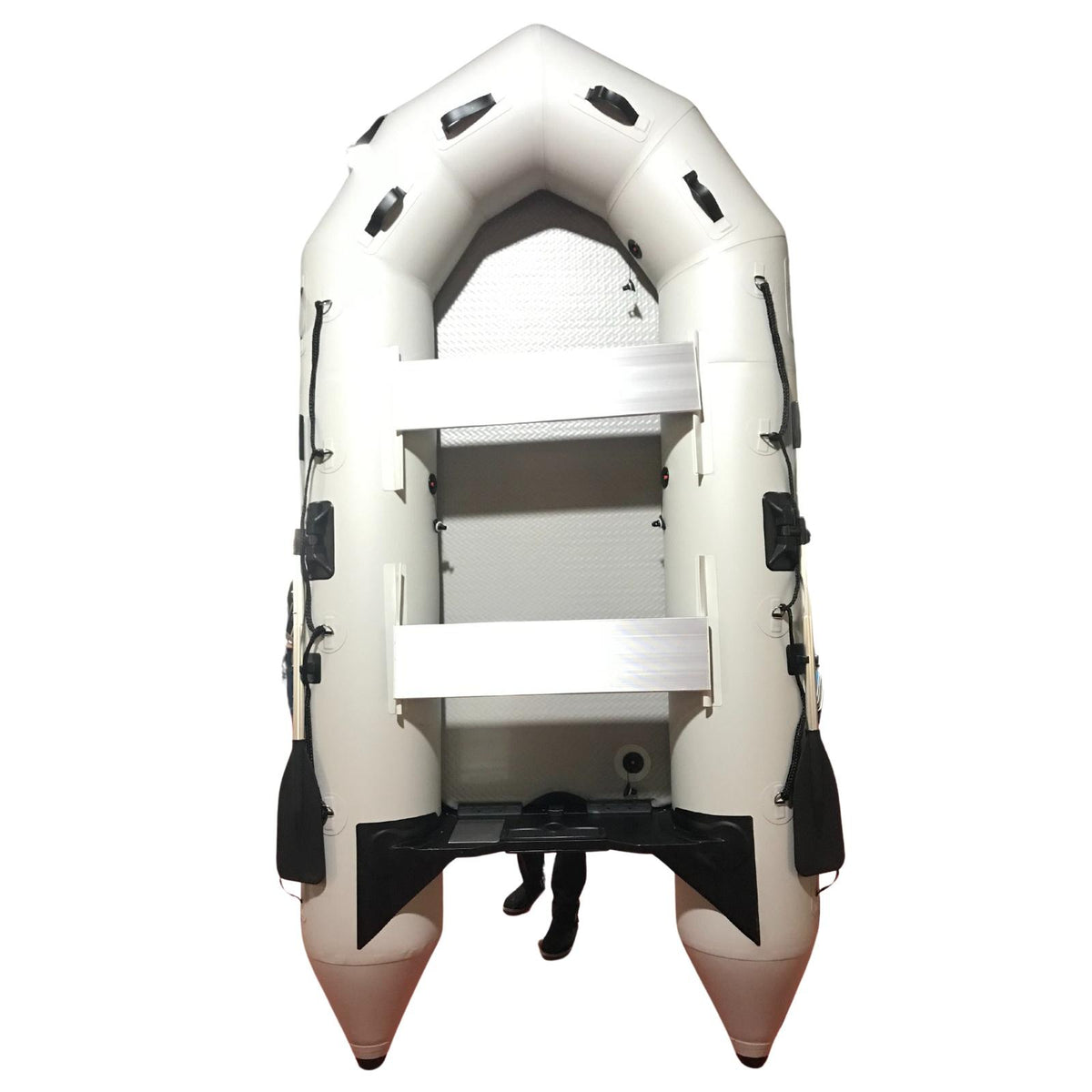 3.6M ( Grey ) Inflatable Boat Dinghy Tender Pontoon Rescue &amp; Dive Boat Fishing Boat With Hard Air-Deck Floor