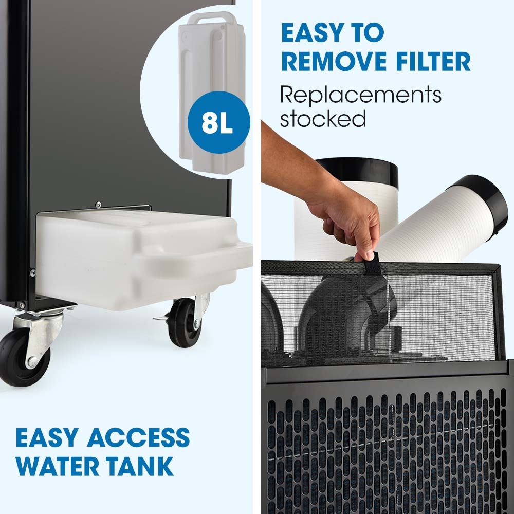 POLYCOOL 4.5kW Portable Industrial Spot Cooler, with Twin Cooling Ducts, 15A Plug