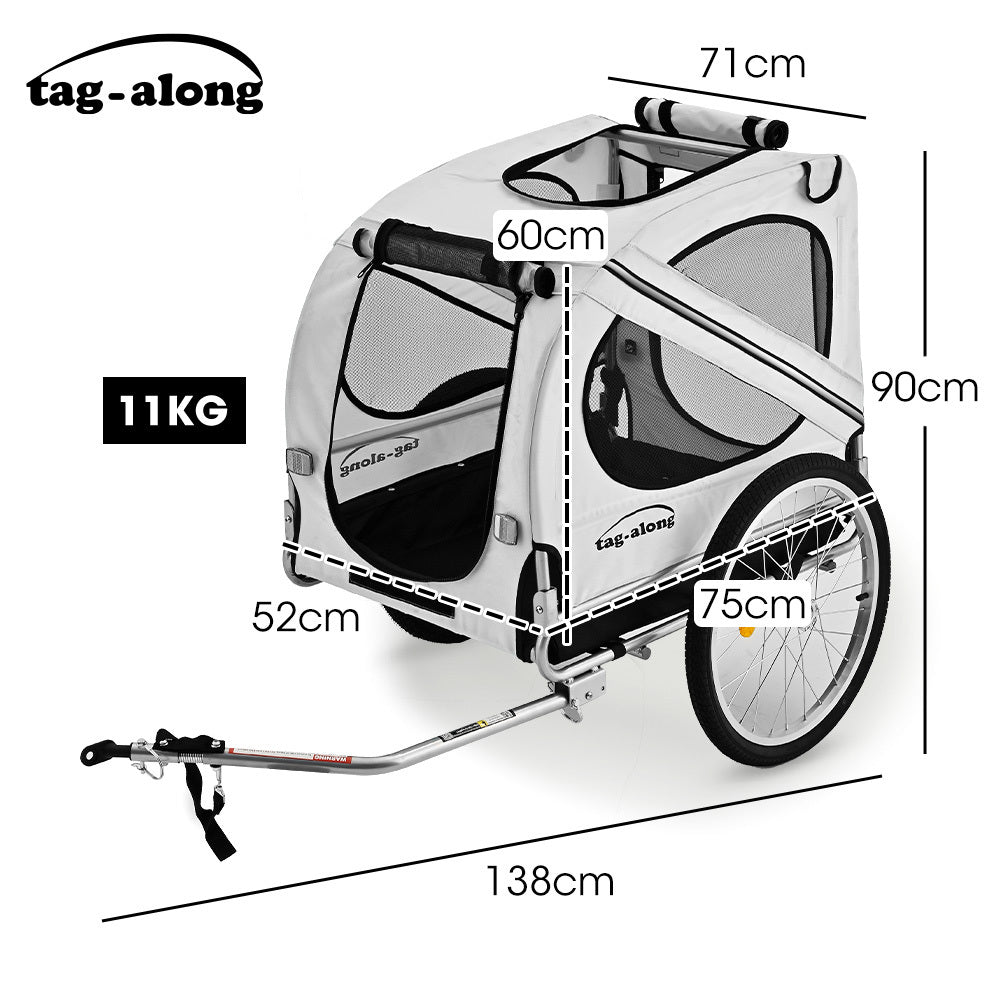 TAG-ALONG Pet & Cargo Bike Trailer, Bicycle Pet & Cargo Trailer, Jogger, Cargo Carrier, Grey